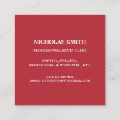 Carte De Visite Carré Photo professionnelle Père Noël (Dos)