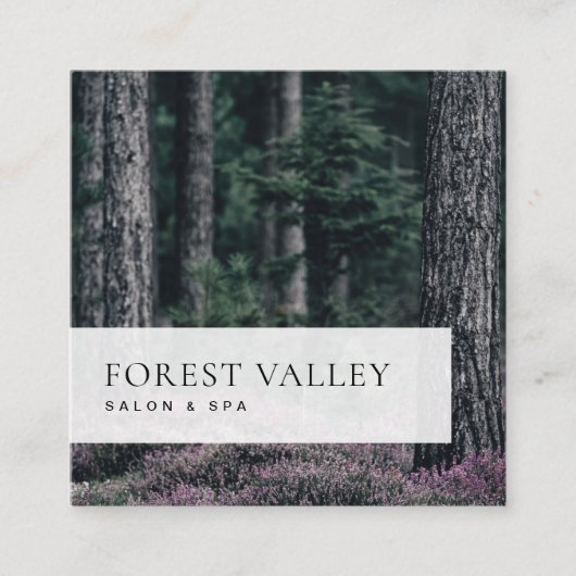 Carte De Visite Carré Photo simple classique Image Heather Forest (Devant)
