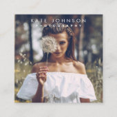 Carte De Visite Carré Photo simple moderne Code QR Médias sociaux (Devant)