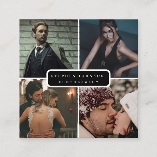 Carte De Visite Carré Photographe 4 Photos (Devant)