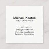 Carte De Visite Carré Photographe audacieux de grunge de monogramme de (Dos)