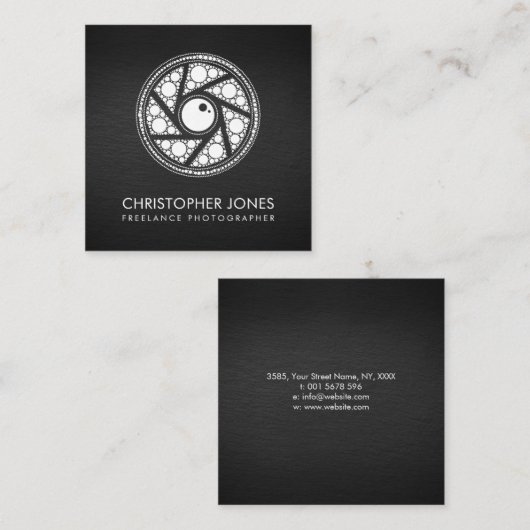 Carte De Visite Carré Photographe de la caméra d'art numérique Shutter (Devant / Derrière)