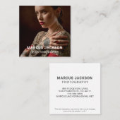 Carte De Visite Carré Photographe de portrait élégant (Devant / Derrière)