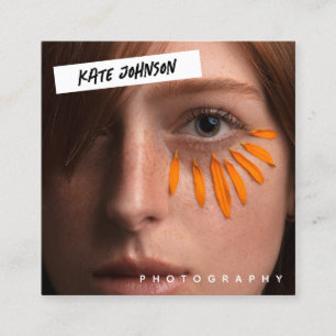 Carte De Visite Carré Photographe du logo d'entreprise moderne et unique