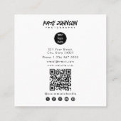 Carte De Visite Carré Photographe du logo d'entreprise moderne Script (Dos)