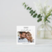 Carte De Visite Carré Photographe moderne de typographie à la mode Scrip (Debout devant)