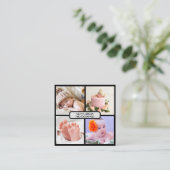 Carte De Visite Carré Photographe moderne élégant collage photo code qr (Debout devant)