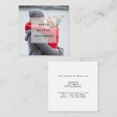 Carte De Visite Carré Photographe moderne minimal de recouvrement (Devant / Derrière)