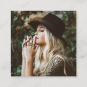 Carte De Visite Carré Photographe moderne photo simple noir et blanc (Devant)