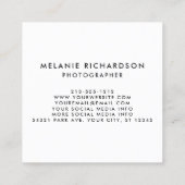 Carte De Visite Carré Photographe moderne Style de caméra instantanée Sc (Dos)