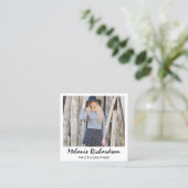 Carte De Visite Carré Photographe moderne Style de caméra instantanée Sc (Debout devant)