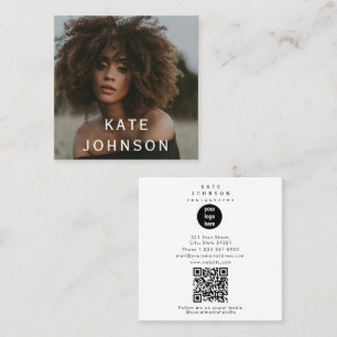 Carte De Visite Carré Photographe Photo Modern Business Logo Chic