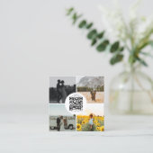 Carte De Visite Carré Photographe Photos QR Code Social Media (Debout devant)