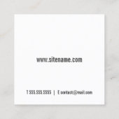 Carte De Visite Carré Photographe professionnel moderne (Dos)