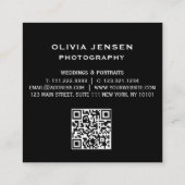 Carte De Visite Carré Photographe professionnel simple et moderne de 4 p (Dos)