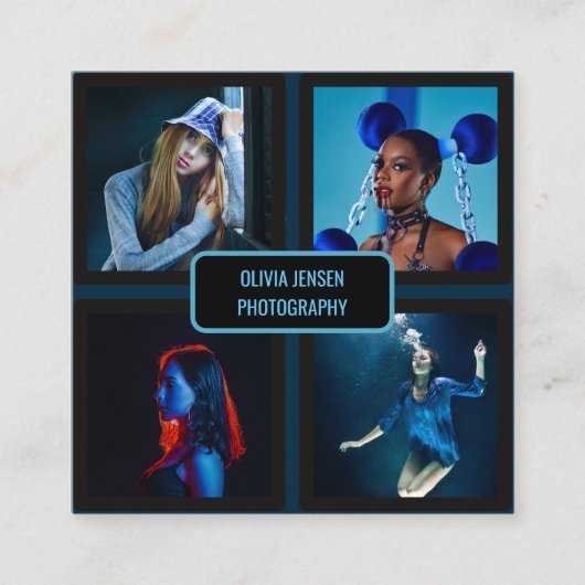 Carte De Visite Carré Photographe professionnel simple et moderne de 4 p (Devant)