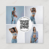 Carte De Visite Carré Photographer Model Photos QR Code Social Media (Devant)