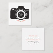 Carte De Visite Carré Photographie de caméra graphique (Devant / Derrière)