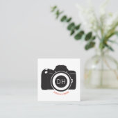 Carte De Visite Carré Photographie de caméra graphique (Debout devant)