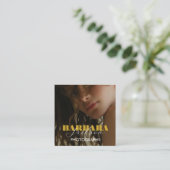 Carte De Visite Carré Photographie Elegant Professional code qr (Debout devant)