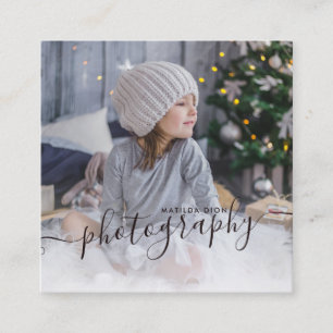 Carte De Visite Carré Photographie moderne, élégante, minimaliste et sim