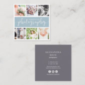 Carte De Visite Carré Photographie moderne et élégante (Devant / Derrière)