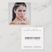 Carte De Visite Carré Photographie moderne peintre maquillage de typogra (Devant / Derrière)