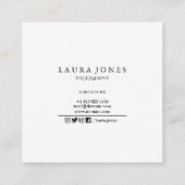 Carte De Visite Carré Photographie professionnelle (Dos)