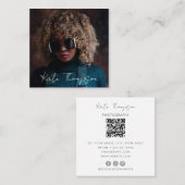 Carte De Visite Carré Photographie professionnelle Code QR Script (Devant / Derrière)