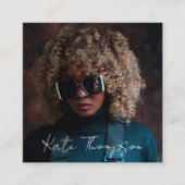 Carte De Visite Carré Photographie professionnelle Code QR Script (Devant)