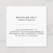 Carte De Visite Carré Photographie simple et élégante (Dos)