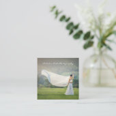 Carte De Visite Carré Photographie simple et élégante (Debout devant)