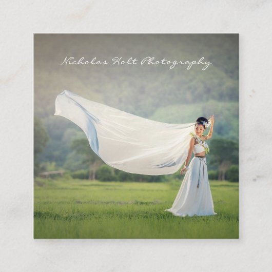 Carte De Visite Carré Photographie simple et élégante (Devant)