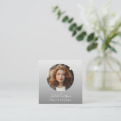 Carte De Visite Carré Photography Calligraphy Script Circle Photo   (Debout devant)