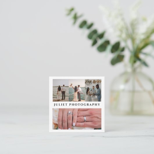 Carte De Visite Carré Photography wedding collage photo (Debout devant)