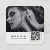 Carte De Visite Carré photos réseau de code QR sophistiquées (Devant)