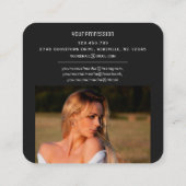 Carte De Visite Carré photos réseau de code QR sophistiquées (Dos)