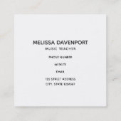 Carte De Visite Carré Piano Keys (Dos)