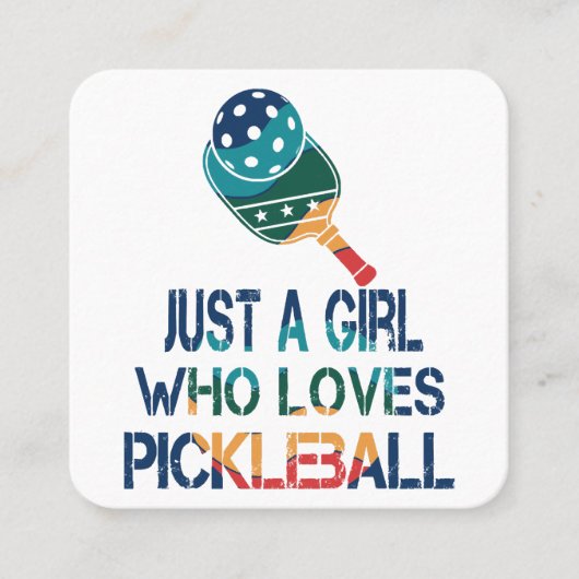 Carte De Visite Carré Pickleball femmes arc-en-ciel (Devant)