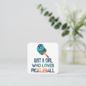 Carte De Visite Carré Pickleball femmes arc-en-ciel (Debout devant)