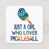 Carte De Visite Carré Pickleball femmes arc-en-ciel (Dos)