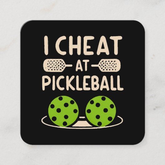Carte De Visite Carré Pickleball Funny (Devant)