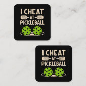 Carte De Visite Carré Pickleball Funny (Devant / Derrière)
