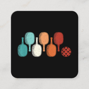 Carte De Visite Carré Pickleball Lover Retro Paddle Sport Vintage