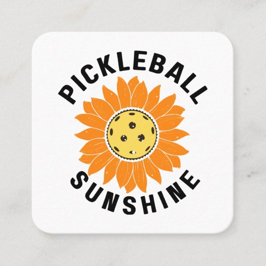Carte De Visite Carré Pickleball soleil (Devant)