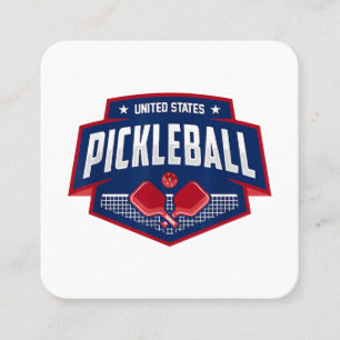 Carte De Visite Carré Pickleball Support Team Pickleball Player USA