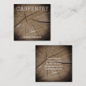 Carte De Visite Carré Pièce du tronc de bois faux look (Devant / Derrière)