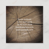 Carte De Visite Carré Pièce du tronc de bois faux look (Dos)