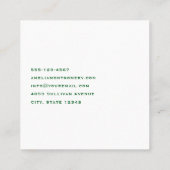 Carte De Visite Carré Pièces en or Lucky Horseshoe et Clover (Dos)