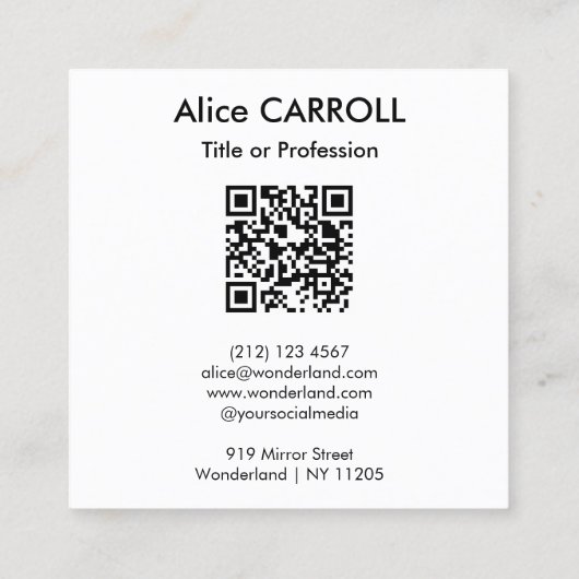 Carte De Visite Carré Pierre-Auguste Renoir - Grille - Code QR (Dos)